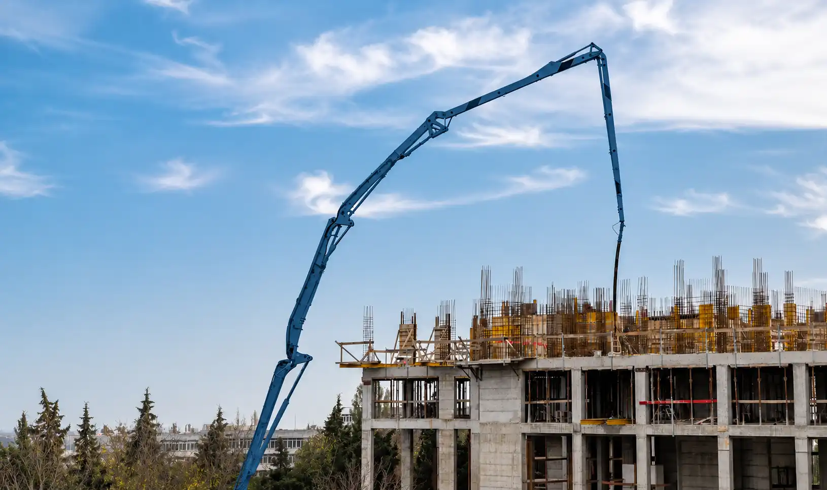 Concrete pumping in progress